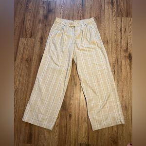H&M Divided cream plaid trousers